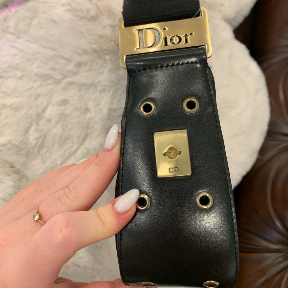 Dior Vintage Christian Street Chic Columbus Shoulder Saddle Bag Black(D-U-P-E)